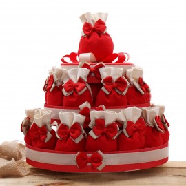 Torte Bomboniere con Sacchetti Rossi per Laurea o per Bomboniera Cresima Basic