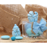 Bomboniere Nascita Statuina Carrozzina e Biberon Bimbo su Plexiglass con Confetti