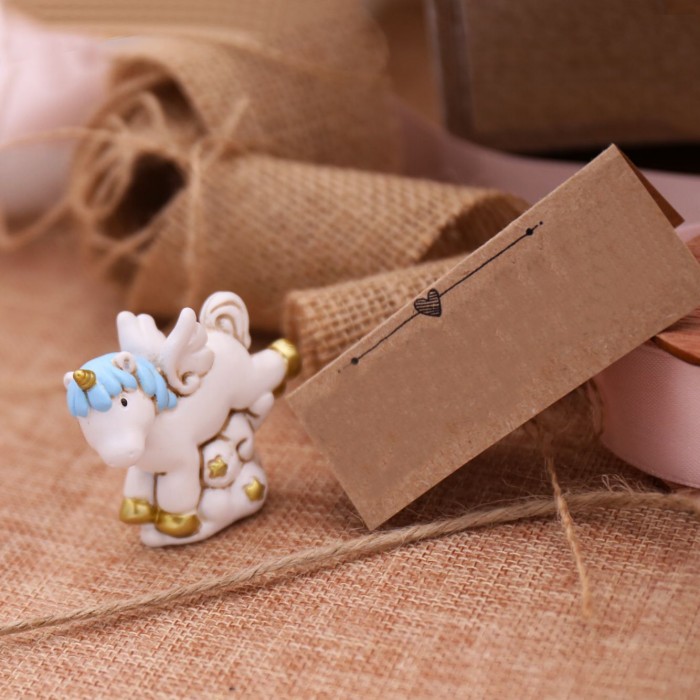 Bomboniera Fai da te Unicorno Statuina BATTESIMO Bimbo Segnaposto Fantasy