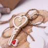 Portachiavi Chiave con Cuore Bomboniera Matrimonio Faidate