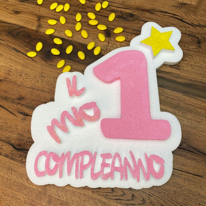 Sagoma Polistirolo Bimba per Primo Compleanno Faidate Personalizzato.