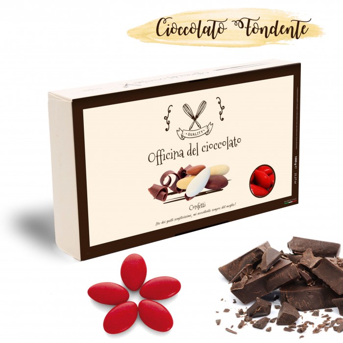 Confetti Classici Rossi Cioccolato Fondente per Confettata Laurea
