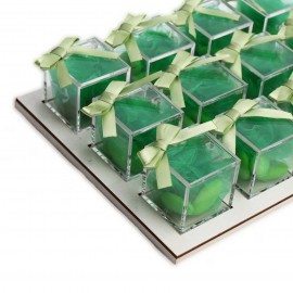 Vassoio da 12 Plexiglass Verde con Confetti
