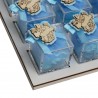 Bomboniere Nascita e Battesimo Vassoio da 12 Plexiglass Celeste con Applicazione Unicorno in Legno Confetti