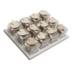 Vassoio Plexiglass Panna con Applicazione Legno Cuore Confetti