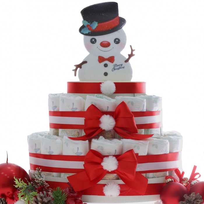 Torta Natalia Slitta di Babbo Natale composizione Pannolini