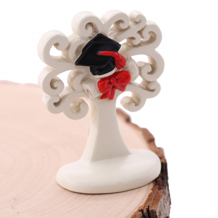 Albero della Vita Portafortuna Cappello Laurea e Pergamena Bomboniera Laurea