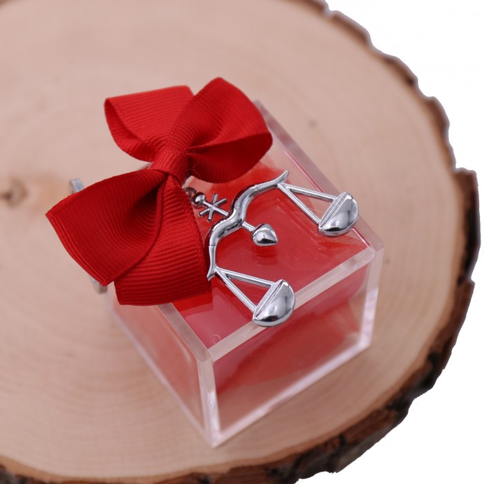 Bomboniere Laurea Plexiglass con Bilancia Giurisprudenza variante rossa