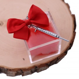 Bomboniere Laurea Infermieristica Plexiglass Rosso con Siringa Medicina Confetti