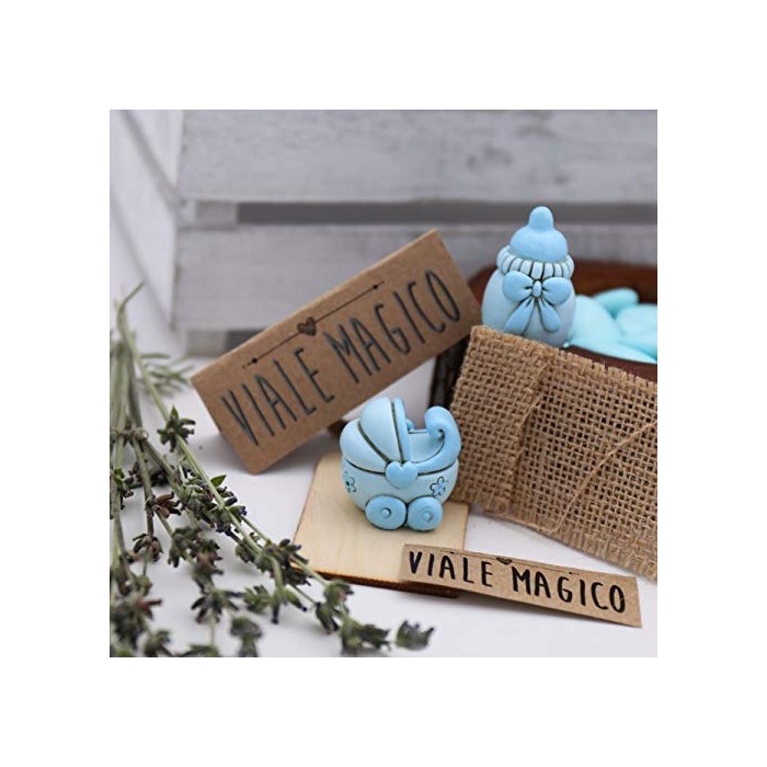 VialeMagico Bomboniere Battesimo Faidate Biberon e Carrozzina Bimbo Statuina Kit 12 PZ