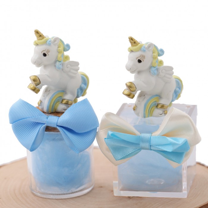 Unicorno Arcobaleno Bomboniere Confezionate Bimbo Statuina