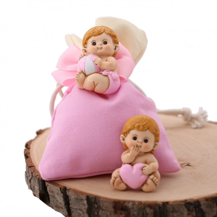 Bimba con Leccalecca e Cuore Calamita Bomboniere Confezionate