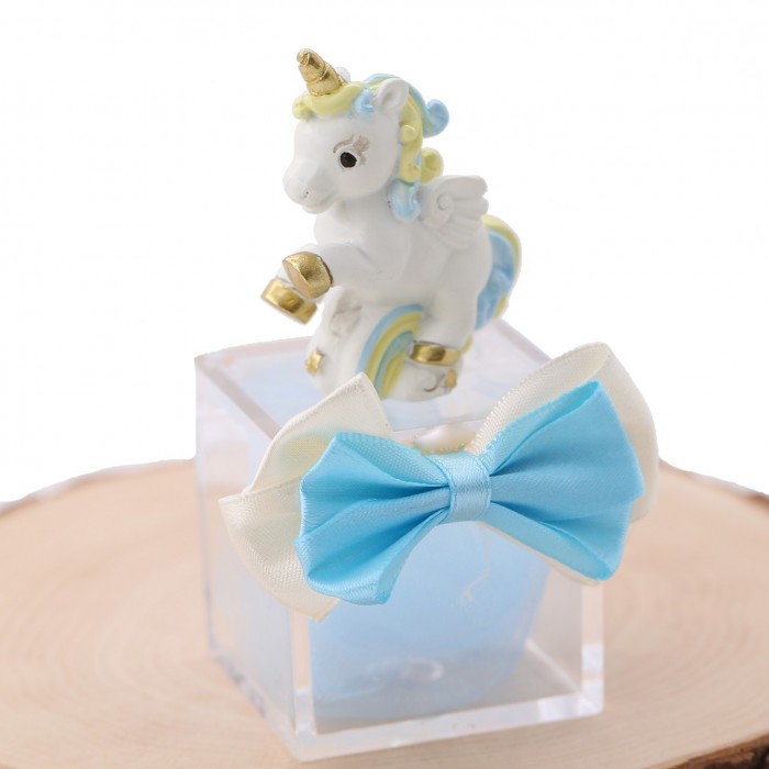 Unicorno Arcobaleno Bomboniere Confezionate Bimbo Statuina