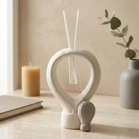 Elegante Bomboniera Profumatore "Mongolfiera" in Gres – Kit Cerimonia Completo