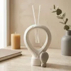 Elegante Bomboniera Profumatore "Mongolfiera" in Gres – Kit Cerimonia Completo