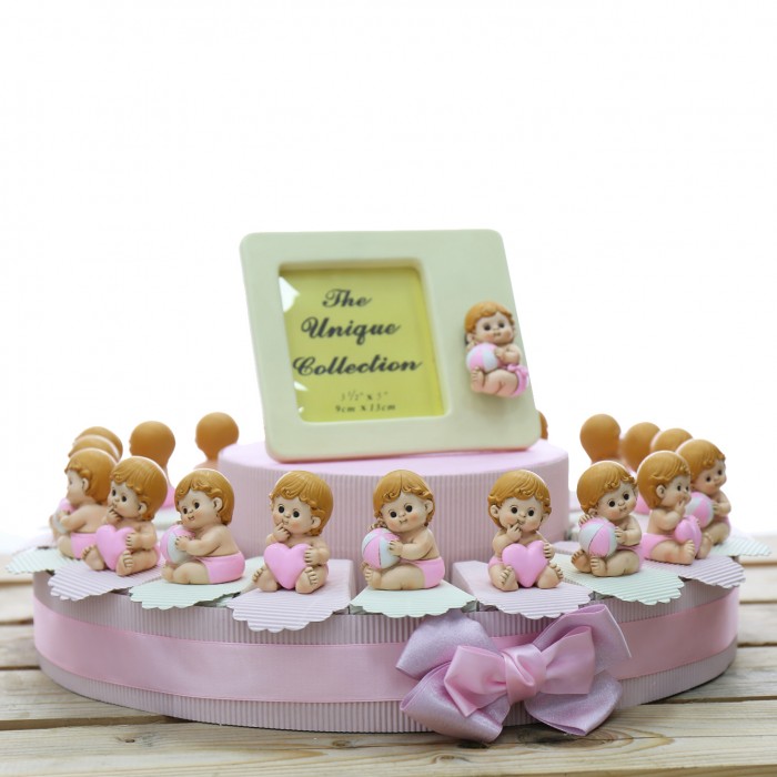 Bimba con Palla e Cuore statuina Torta Bomboniere