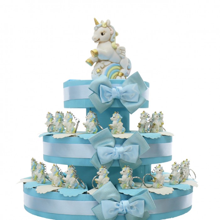 Unicorno Arcobaleno Portachiavi Torta Bomboniere Bimbo