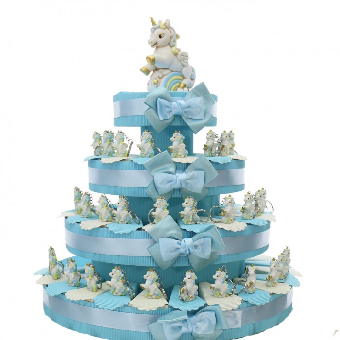 Unicorno Arcobaleno Portachiavi Torta Bomboniere Bimbo