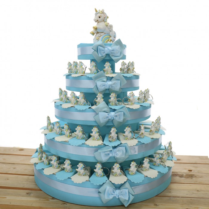 Unicorno Arcobaleno Portachiavi Torta Bomboniere Bimbo