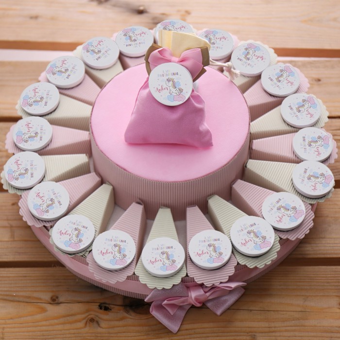 Unicorno Fatato  su nuvoletta Torta Bomboniere Personalizzate Compleanno