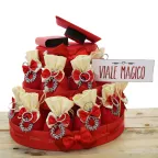 Bomboniera Laurea Corona di Alloro su Torta 25 Sacchetti e Confetti - Viale Magico