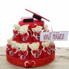 Viale Magico Bomboniera Laurea Torta Sacchetti Portachiavi Corona di Alloro Satin con fiocco inclusi di Confetti