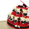 Torta Sacchetti Tocco e Pergamena Portachiavi Bomboniere Laurea con fiocco inclusi di Confetti