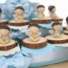 Cuore degli Angeli Bimbo Battesimo statuina su legno Torta Bomboniere Maxi per Maschio