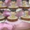 Cuore degli Angeli Bimba Battesimo statuina su legno Torta Bomboniere Maxi