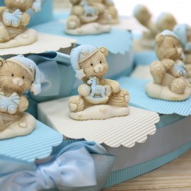 Torte Bomboniere Nascita Battesimo con Statuina Orsettino NinnaNanna Baby Shower Confettata