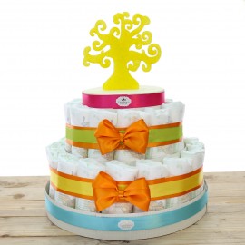 Albero Della Vita Torta Pannolini Elegante MULTICOLOR