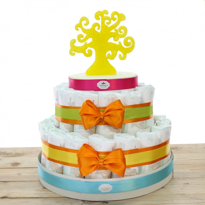 Albero Della Vita Torta Pannolini Elegante MULTICOLOR