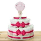 Torta Pannolini Neonata Orsetto in Mongolfiera Idea Regalo Nascita