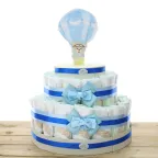 Torta Pannolini Neonato Orsetto in Mongolfiera Idea Regalo Nascita