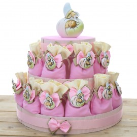 Torta 25 Sacchetti Bomboniere Calamite Sagoma Santo Battesimo Bimba