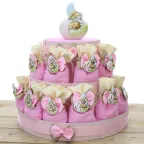 Torta 25 Sacchetti Bomboniere Calamite Sagoma Santo Battesimo Bimba