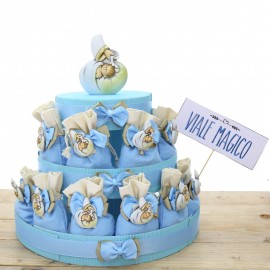 Sagoma Santo Battesimo Bambino Torta 25 Sacchetti Bomboniere Calamite