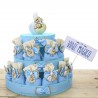 Sagoma Santo Battesimo Bambino Torta 25 Sacchetti Bomboniere Calamite
