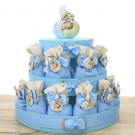 Sagoma Santo Battesimo Bambino Torta 25 Sacchetti Bomboniere Calamite