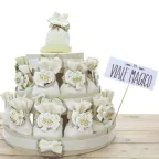 Bomboniera Matrimonio Albero della Vita Fedi intrecciate Calamite Torta 25 Sacchetti