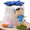 Calciatori squadra colorata con cappellino e palla bomboniere Comunione