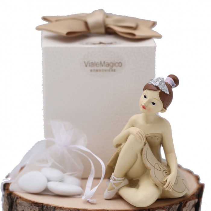 Statuina Maxi Ballerina Princess Ivory Bomboniere Confezionate