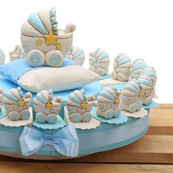 Torte Bomboniere Statuina Carrozzina NinnaNanna Bimbo