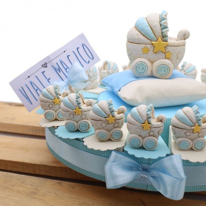 Torte Bomboniere Statuina Carrozzina NinnaNanna Bimbo