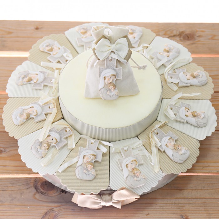 Maternità Torte Bomboniere con Croce linea Glitter