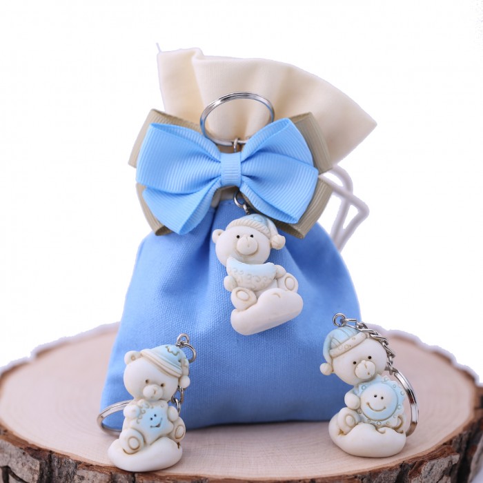 Bimbo Bomboniere Confezionate con Statuina Orsettino Sole Luna