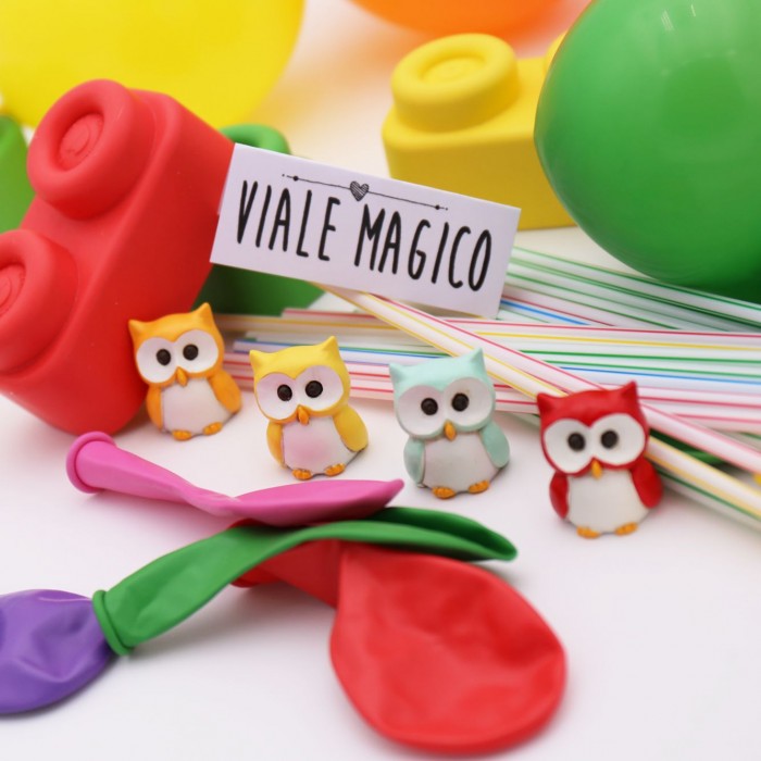 Bomboniere Compleanno Gufetti Allegri statuine