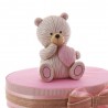 Magnete  Orsetto con cuore Torta Bomboniere Bimba