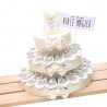 Torta Bomboniere Anniversario 25 Anni Portachiavi Glitter Argento