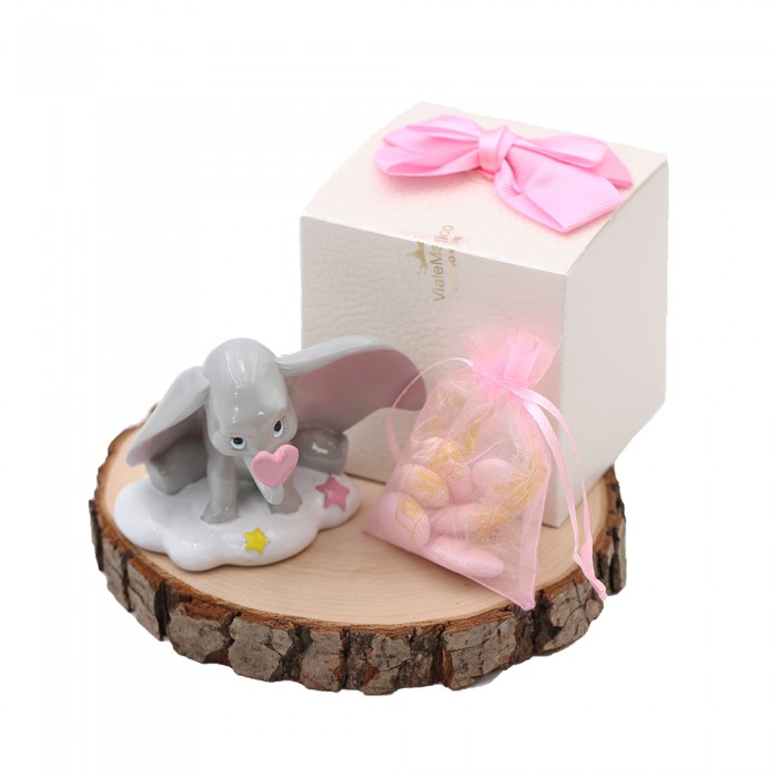 Bomboniera Disney Dumbo Nascita Bimba in Scatola da Cerimonia
